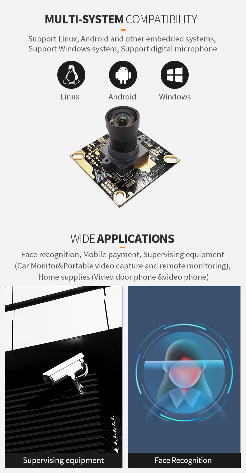 High Quality 8mp 8megapixel IMX415 Cmos Sensor Face Recognition Wide Angle For sony imx 4k usb camera module