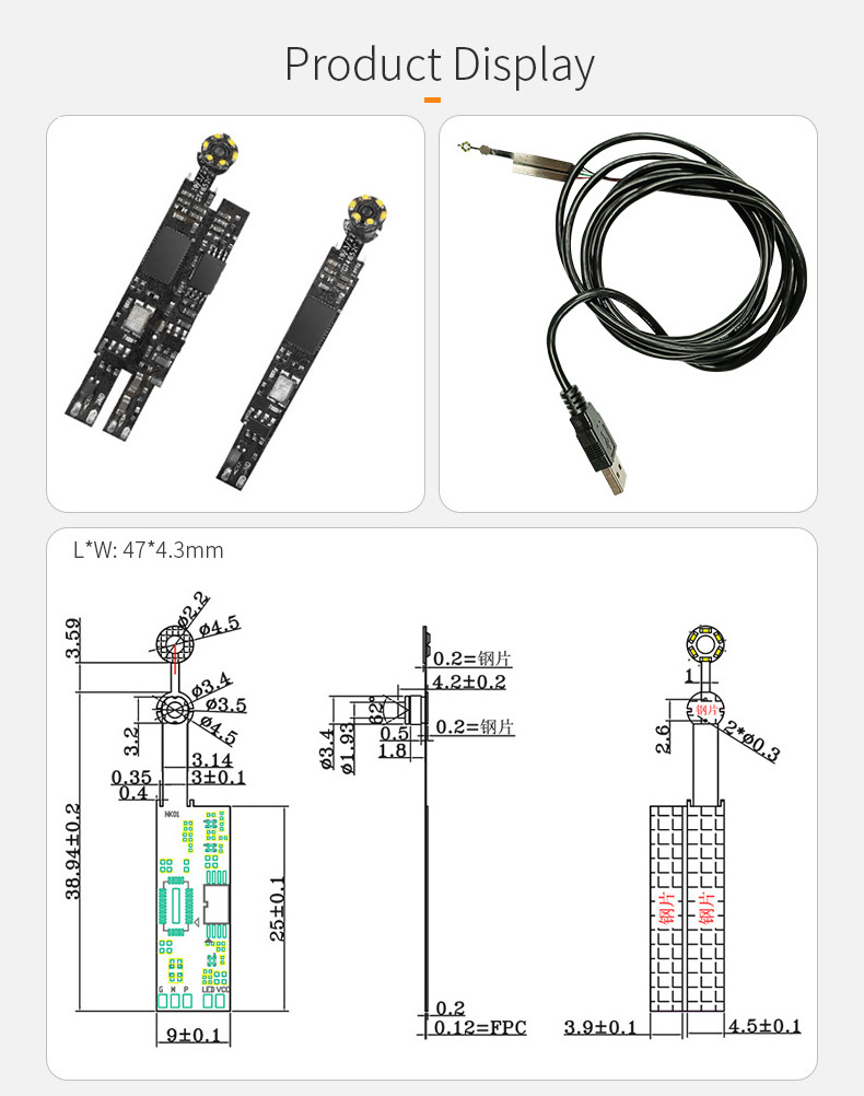 Free Driver OV9734 CMOS Sensor 720P 1MP Full Hd USB Medical Endoscope Camera Module