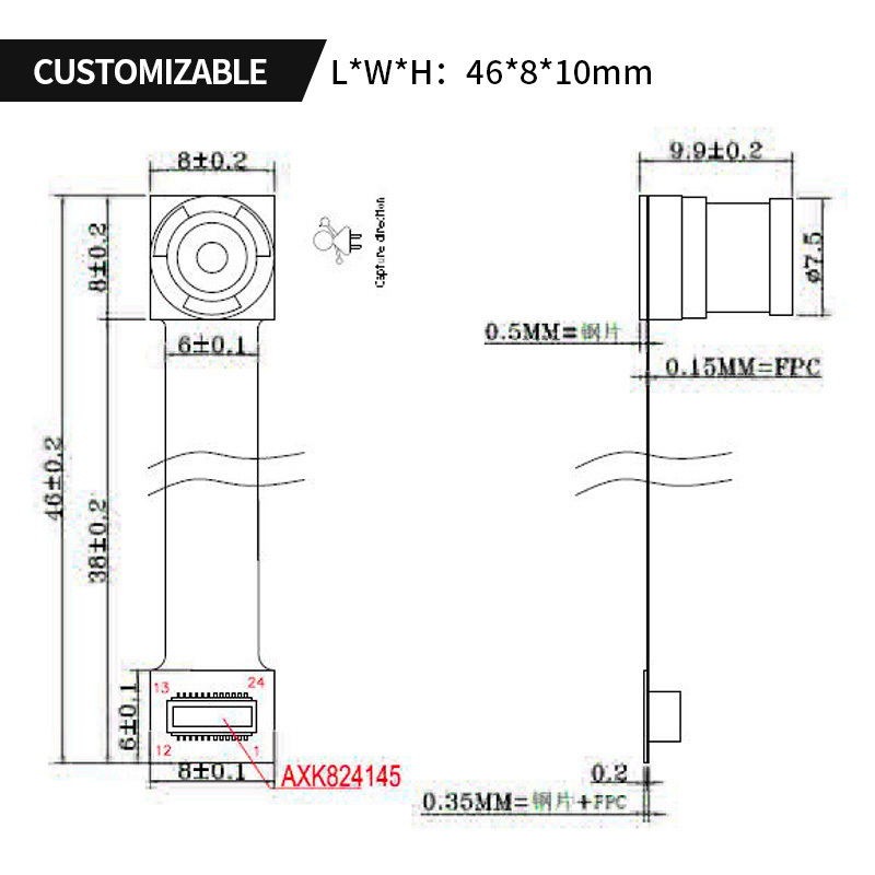 OV9712 Facial Recognition Surveillance 1mp Hd 720p Oem Driver-Free Mini Isb Fpc Pcb Camera Module usb