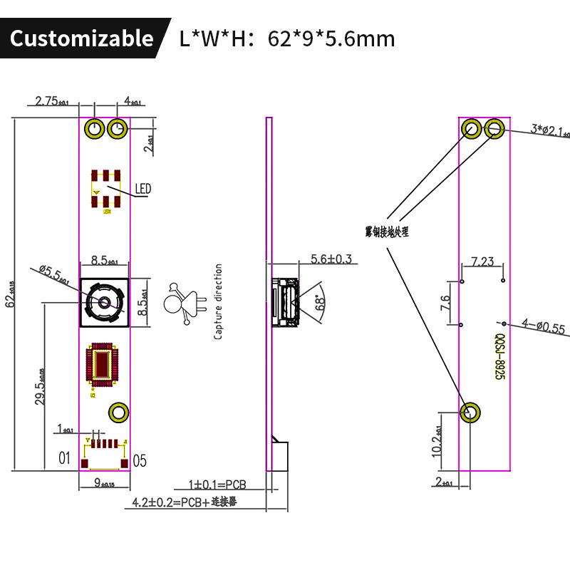 5MP HD USB Interface AF live video streaming OV5645 Camera Module 1080P