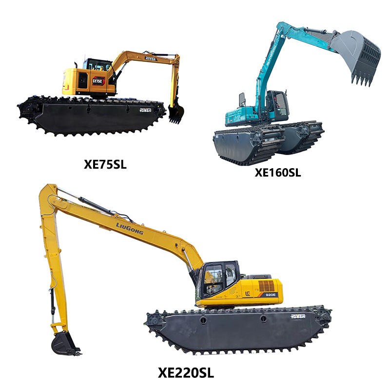 10ton 20ton 30ton XE75SL XE160SL XE220SL Amphibious Excavator Swamp Marsh Buggy Excavator for CAT320 XCMG LiuGong ZOOMLION