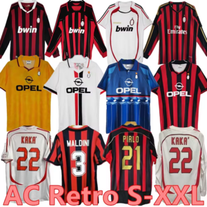 Custom Retro shirts SOCCER JERSEYS 95 96 97 Gullit Maldini Van Basten football KAKA Inzaghi 06 07 PIRLO SHEVCHENKO BAGGIO