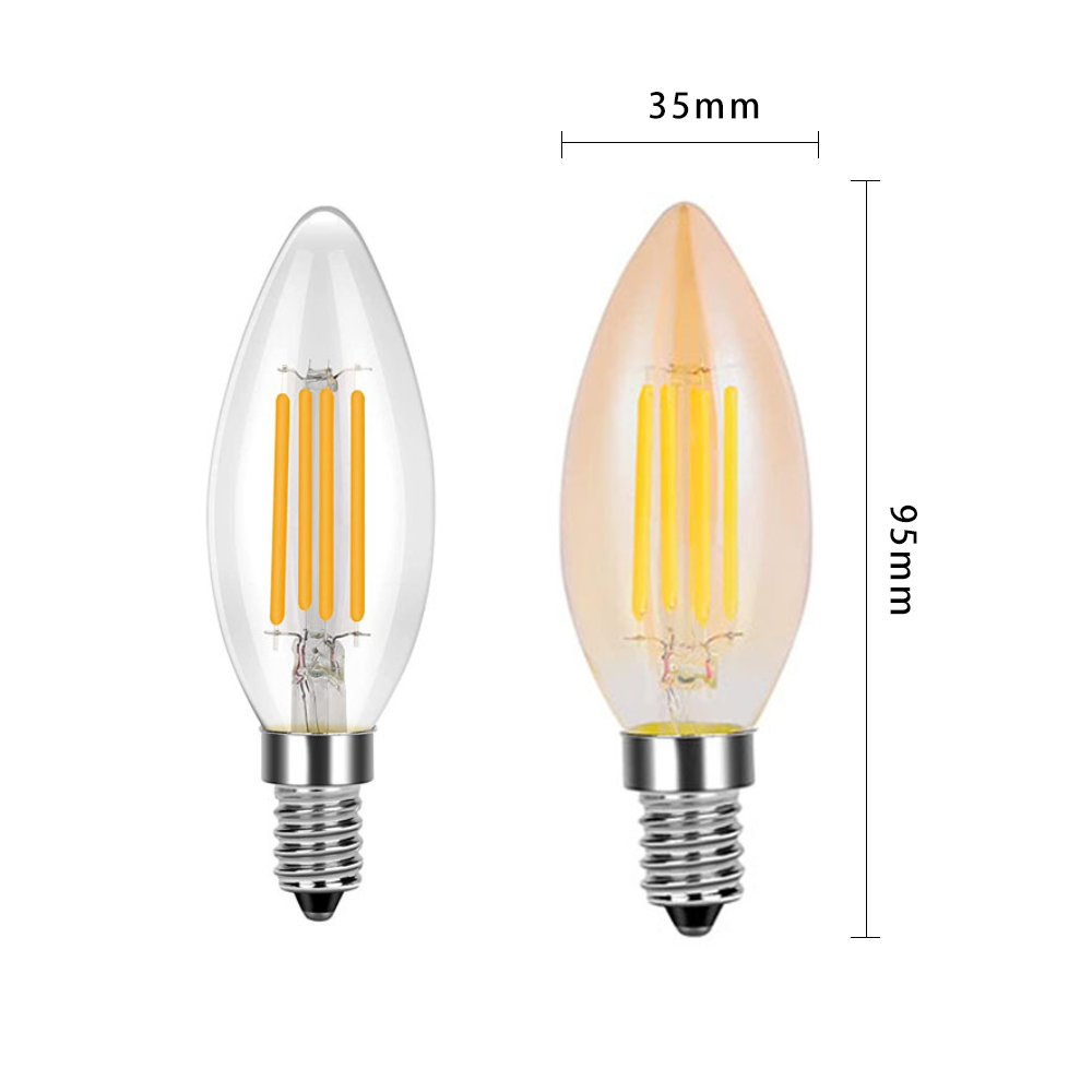 220v E14 Led Pointed vesicle Lamp C35 Pull Tail Retro Crystal Led Bulb Candle Led Edison Light Bulbs