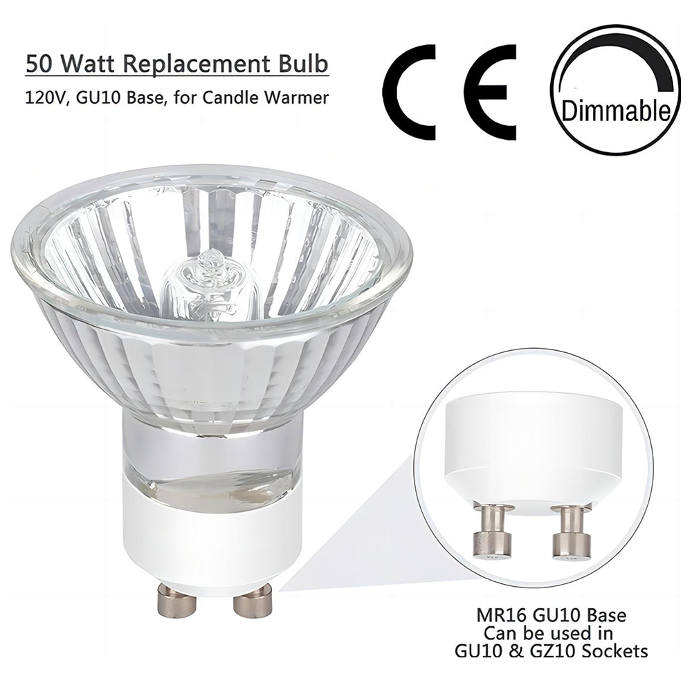 Energy Saving 230v 25w 35w 50w Gu10 Halogen Lamp Spotlight Fragrance Candle Warmer Lamp Showcase 35w 50w Gu10 Halogen Bulb