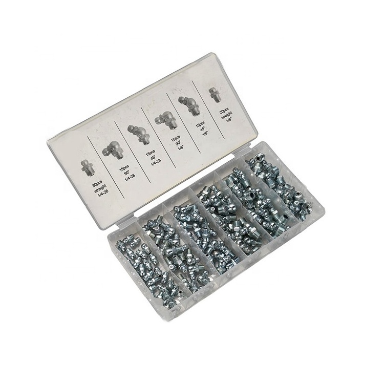 110PC Hydraulic Grease Nipple Fitting Assortment Kit Metric / Inch Size