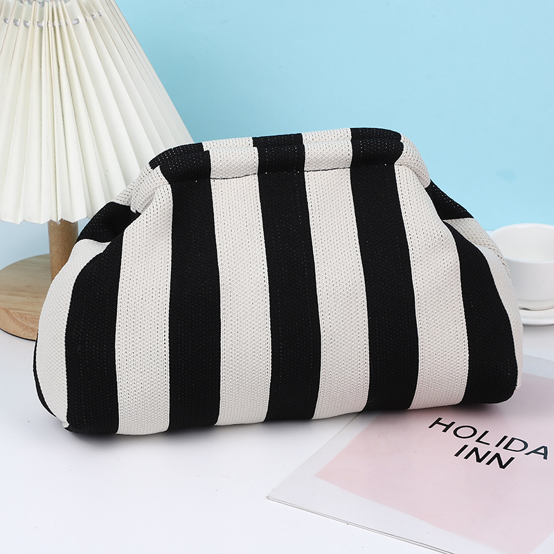 2024 Dumpling Bag Clutch Purse For Women Colorblock Cloud Bag Clutch Handbags Casual Crochet Bag Evening Small Purse