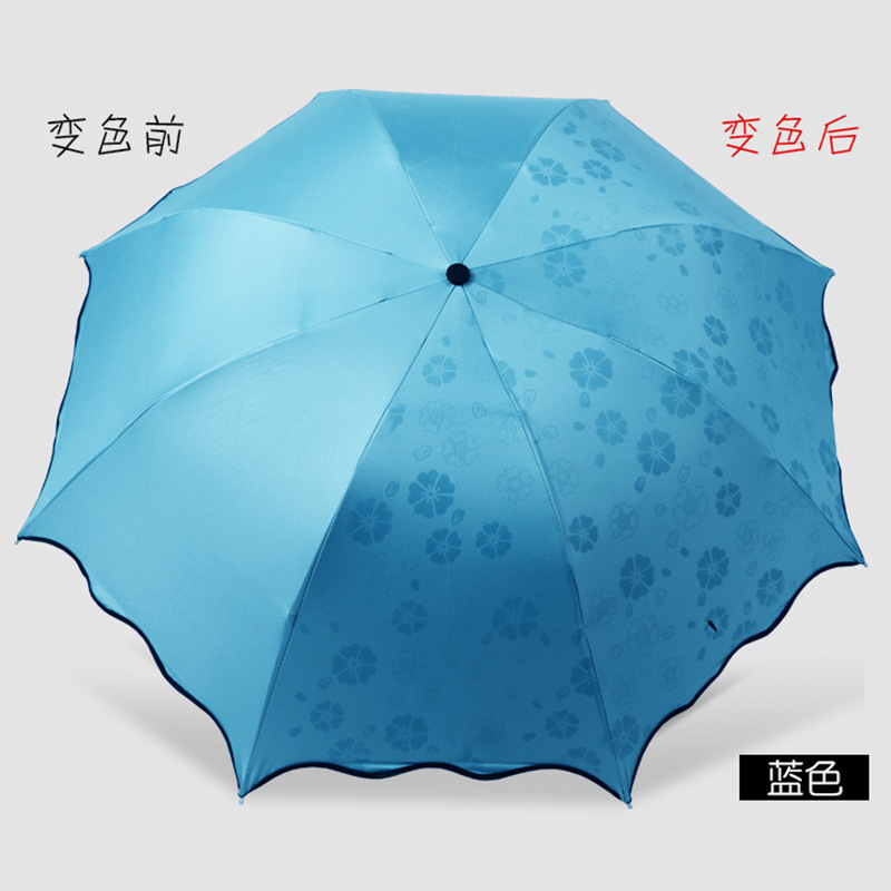 Encounter water flower flowering umbrella UV outdoor sun three fold umbrella cheap folding umbrella