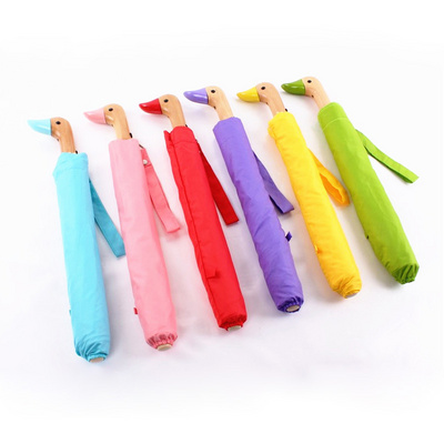 Umbrella supplier South Korea fashion rain waterproof 2 folding umbrella factory direct sales two fold duck head umbrella