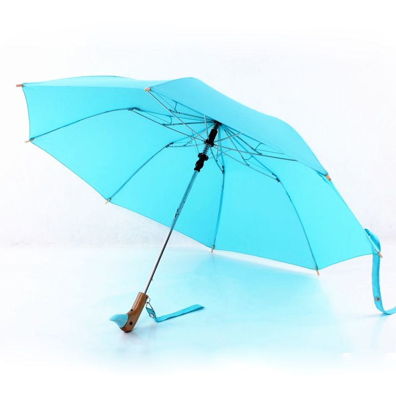 Umbrella supplier South Korea fashion rain waterproof 2 folding umbrella factory direct sales two fold duck head umbrella