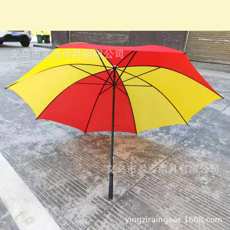 Umbrella manufacturers Southeast Asian manual hand open 30 inch polyester 8k double ribs straight long handle umbrella