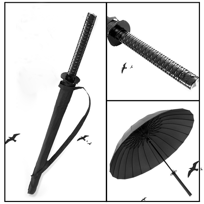 Fashion Samurai umbrella anime sword automatic open long handle straight umbrella windproof  umbrrella