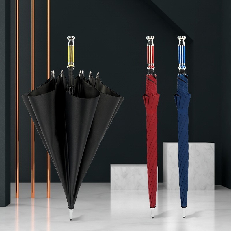 Logo advertising long handle automatic straight umbrella men's and women's gift straight umbrella Men's business golf umbrella