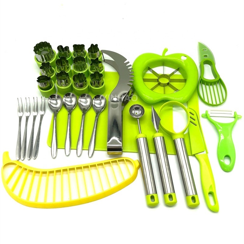 Home And Kitchen 30 Packs Fruits Peeler Avocado Knife Banana Watermelon Mini Cookie Cutters Vegetables Fruit Slicer