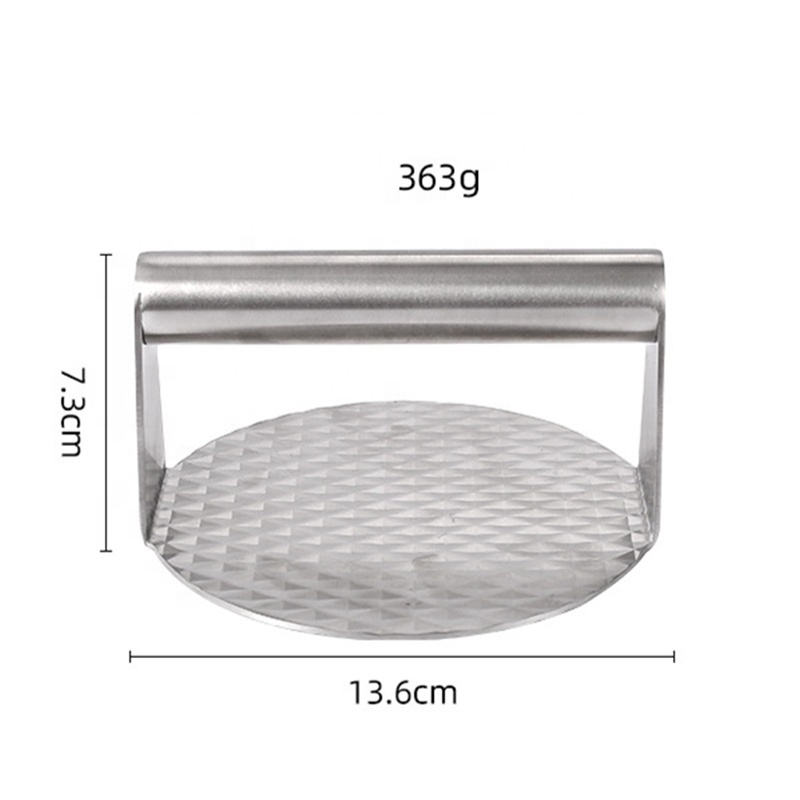 New Product Heavy Duty Burger Press Smasher 5.5 Inch Round Stainless Steel Anti Slip Bottom Surface Smash Burger Press