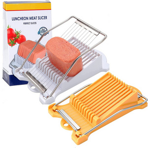 Multipurpose Kitchen Gadget Plastic Durable Stainless Steel Line Cheese Spam Boiled Egg Cutter Luncheon Meat Slicer