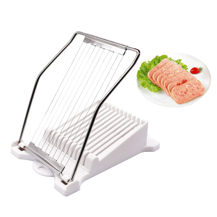 Multipurpose Kitchen Gadget Plastic Durable Stainless Steel Line Cheese Spam Boiled Egg Cutter Luncheon Meat Slicer