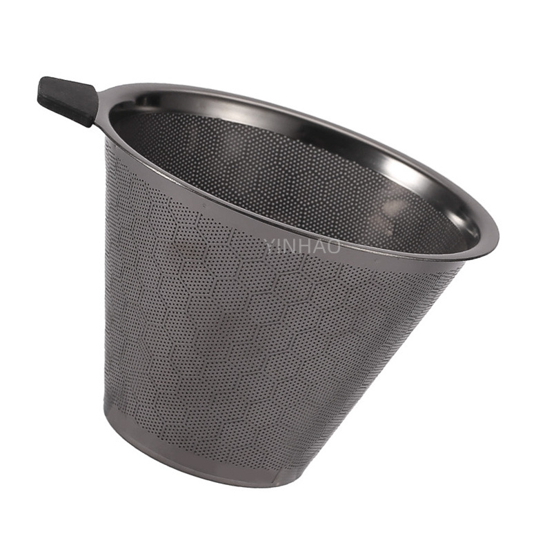 New Arrival Reusable Tea Filter Mesh Coffee Dripper With Holder Stainless Steel Coffee Strainer