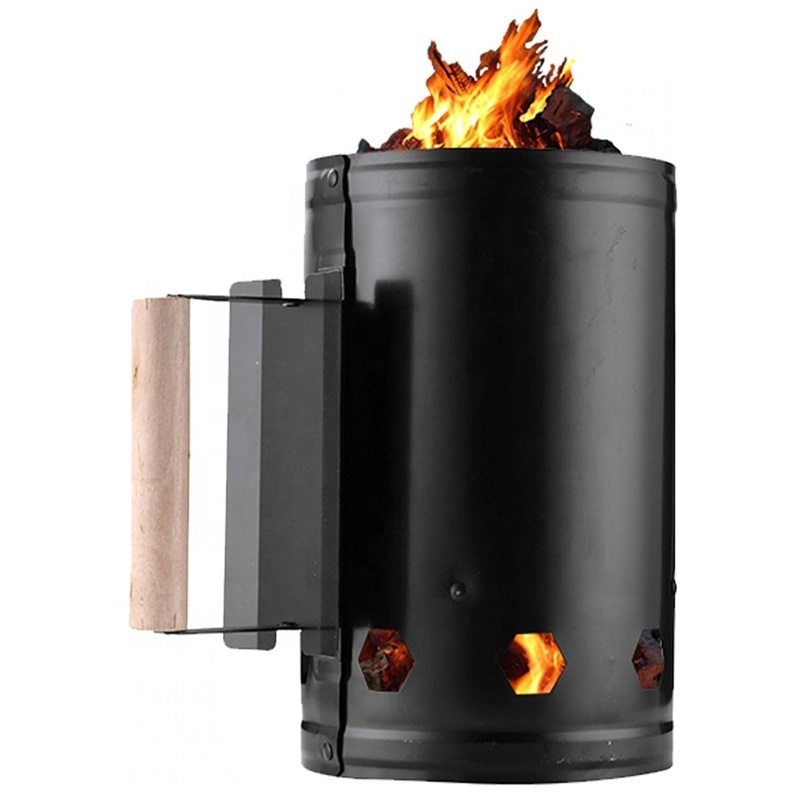 Charcoal Lighter Chimney Quick Rapid Fire Briquette Starters Iron BBQ Fire Starter Charcoal Chimney Starter