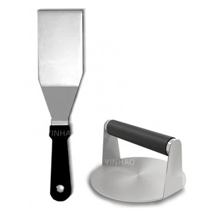 Hot Sale Smash Burger Grill Spatula Set Non Slip Handle Stainless Steel Hamburger Patty Maker Burger Press Smasher