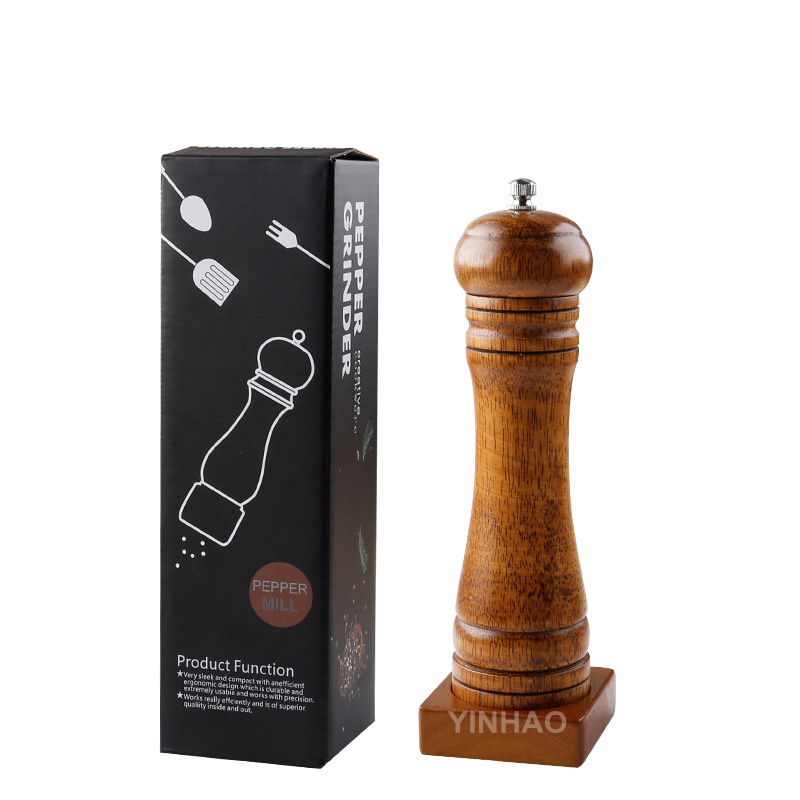 Kitchen Gadgets Salt Shakers with Adjustable Ceramic Rotor Salt Mill Pepper Grinder Set Wooden Salt and Pepper Grinder Set