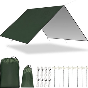 Waterproof Camping Tarp, Hammock Rain Fly Anti UV Sun Shelter Outdoor Camping Tent Tarp Windproof Snowproof