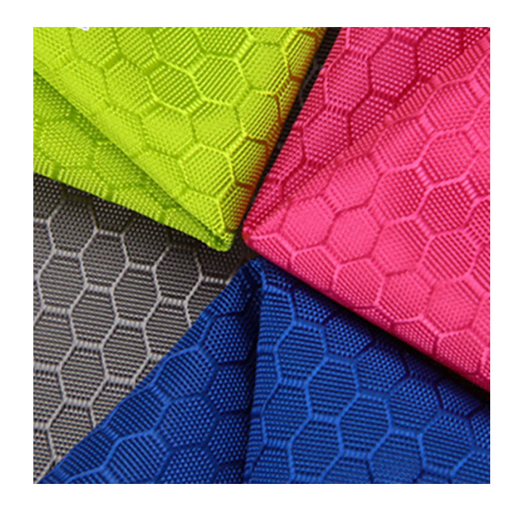 210D 420D Nylon ripstop Oxford  fabric hexagonal honeycomb football plaid PU coated waterproof outdoor nylon Oxford fabric