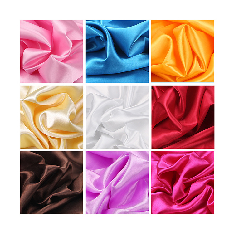 100% polyester  shiny fabric Cheap thick satin duchess satin fabric no stretch /stretch  satin fabric