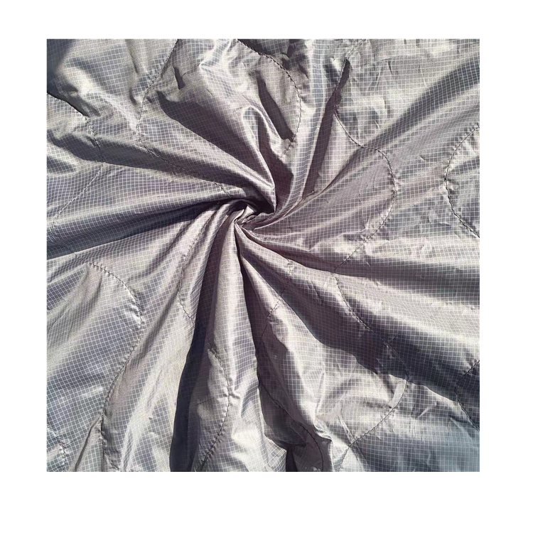 Ultrasonic quilting fabric double side 380T Nylon Ripstop fabric for down jacket picnic mats