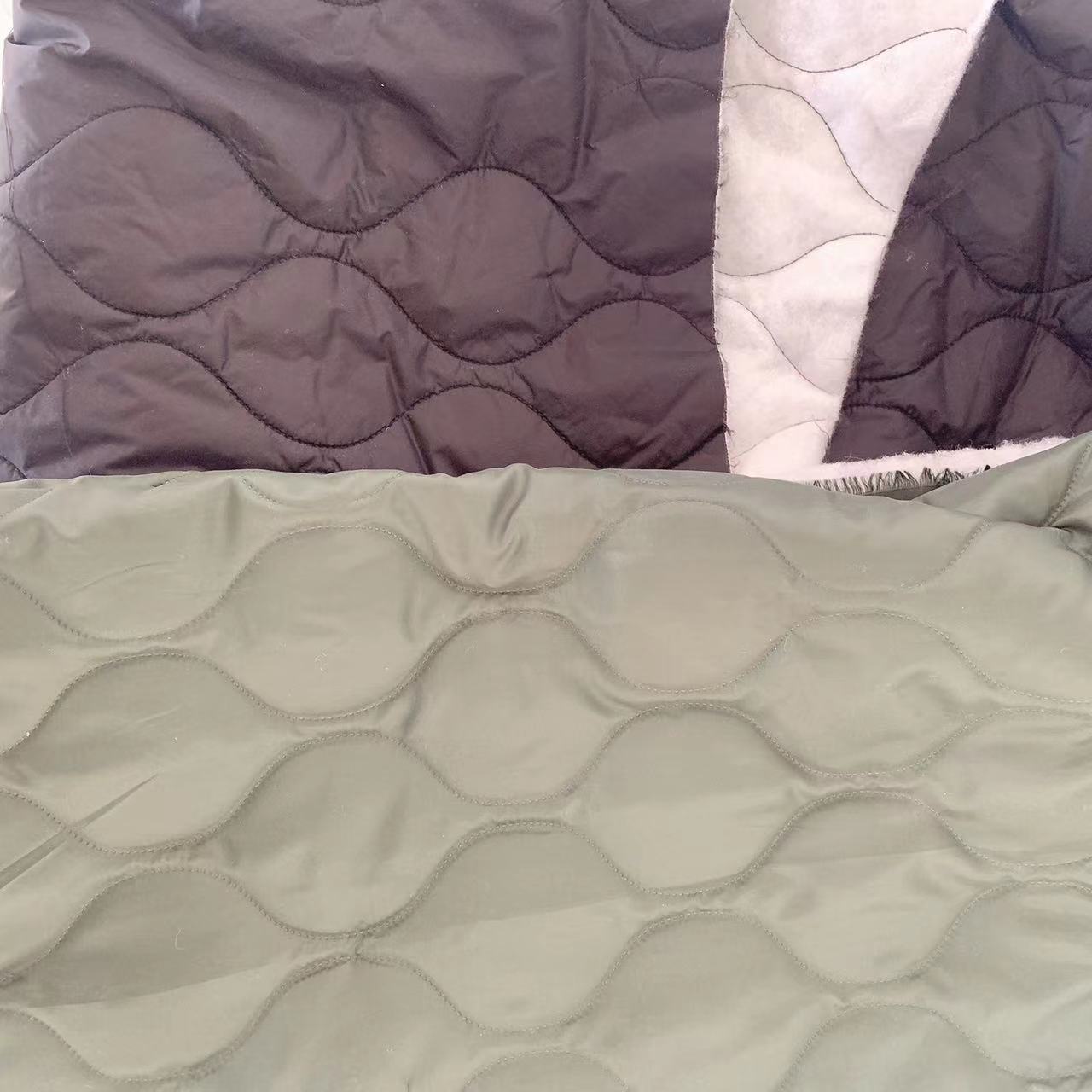 Ultrasonic quilting fabric double side 380T Nylon Ripstop fabric for down jacket picnic mats