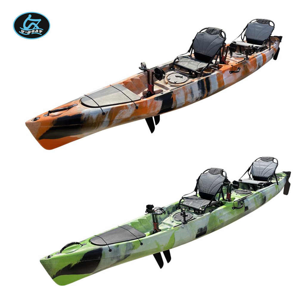 U-boat Hot sale ocean pedal drive kayak 2 person sit on top fishing kayak skiff canoe racing boat with rudder system