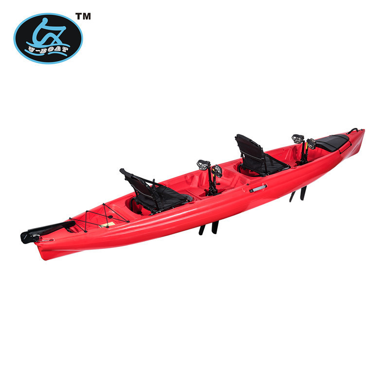 U-boat Hot sale ocean pedal drive kayak 2 person sit on top fishing kayak skiff canoe racing boat with rudder system