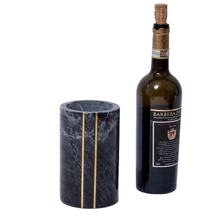 Custom Black Marble Party Wine Bottle Chiller Red Wine Holder Ice Bucket Buckets, Coolers & Holders Table Decorative Centerpiece