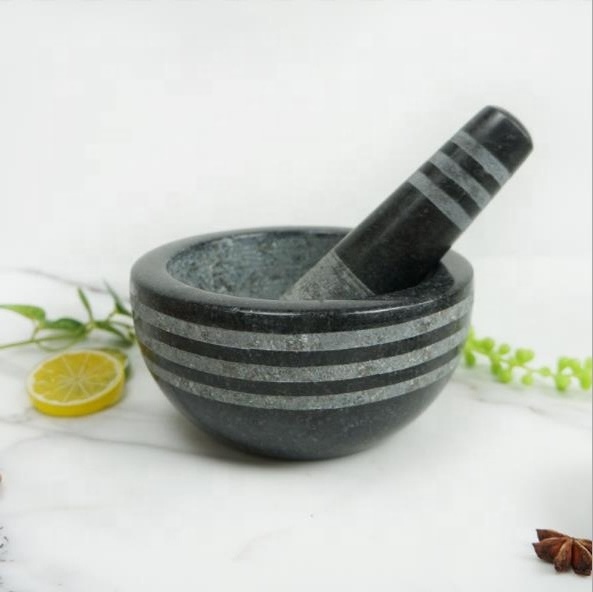 Factory Direct Household Granite Garlic Mortar and Pestle Set Hand Grinder for Garlic Masher