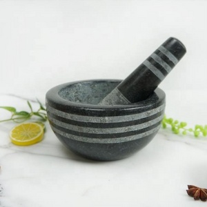 Factory Direct Household Granite Garlic Mortar and Pestle Set Hand Grinder for Garlic Masher