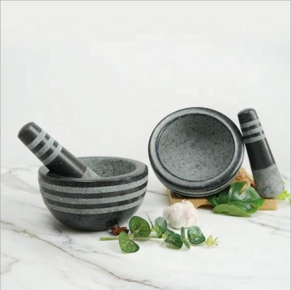 Factory Direct Household Granite Garlic Mortar and Pestle Set Hand Grinder for Garlic Masher