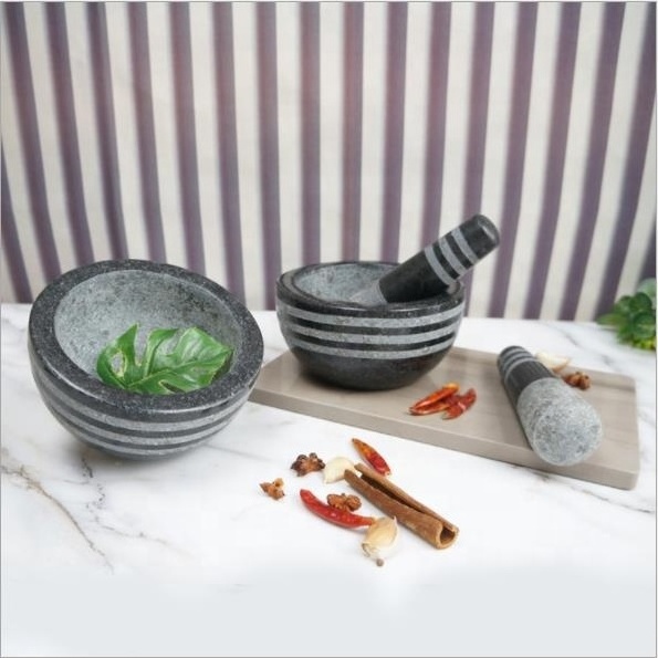 Factory Direct Household Granite Garlic Mortar and Pestle Set Hand Grinder for Garlic Masher