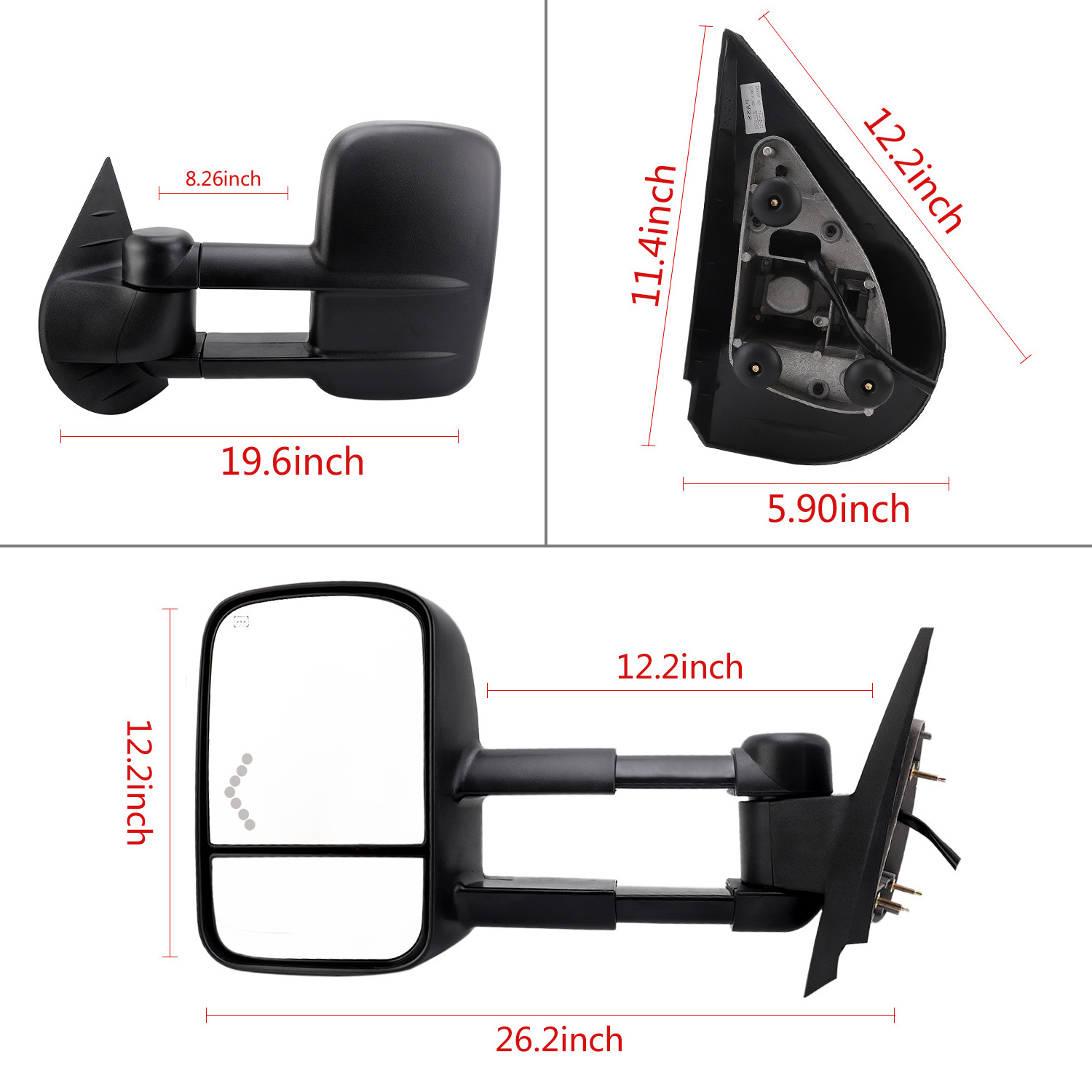 Truck Mirror Towing Side Rearview Mirror Extendable Towing Mirrors for Chevrolet SILVERADO 2007-2014