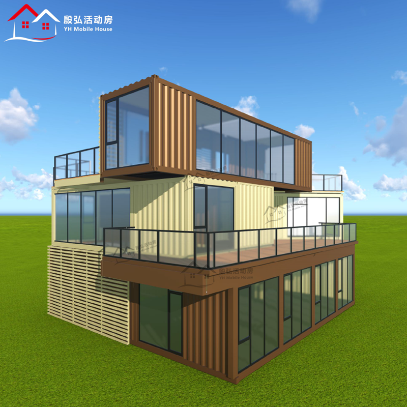 20ft 40ft Prefabricated House Container Flat Pack Container Modern Hotel Flatpack House Wine Bar Container Coffee Shop