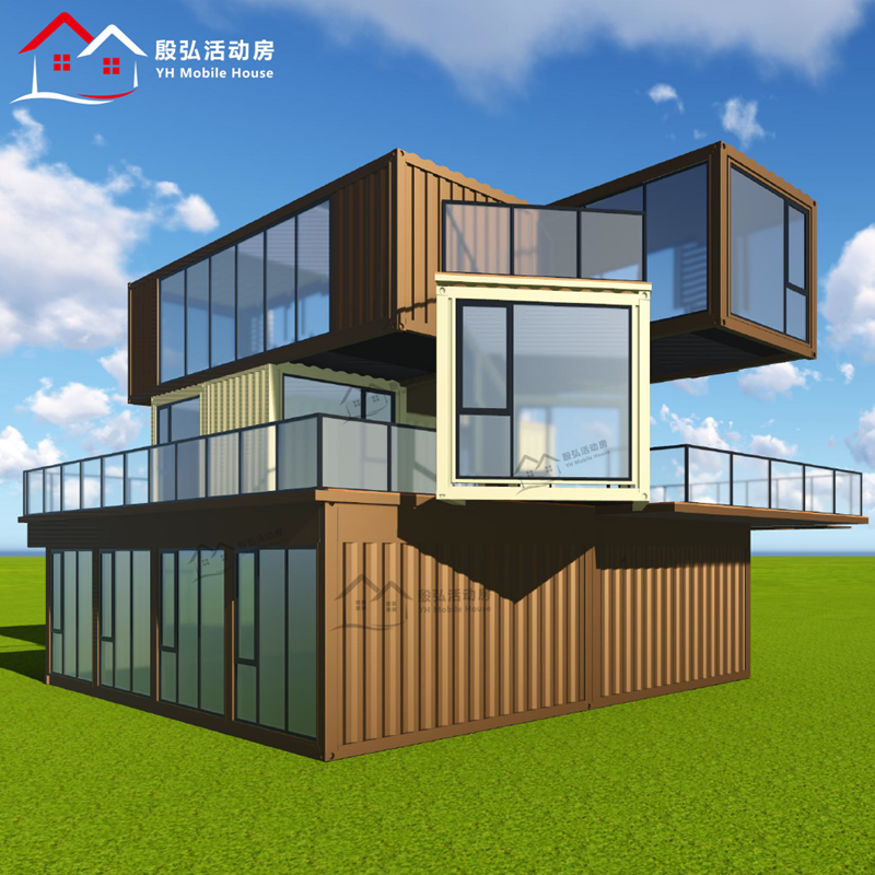 20ft 40ft Prefabricated House Container Flat Pack Container Modern Hotel Flatpack House Wine Bar Container Coffee Shop