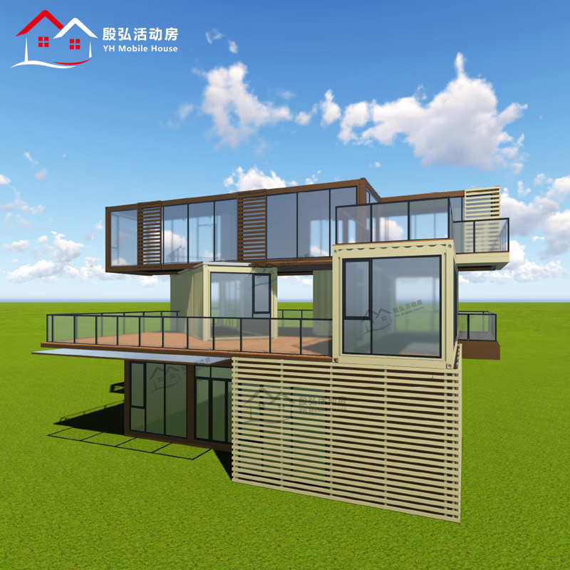 20ft 40ft Prefabricated House Container Flat Pack Container Modern Hotel Flatpack House Wine Bar Container Coffee Shop