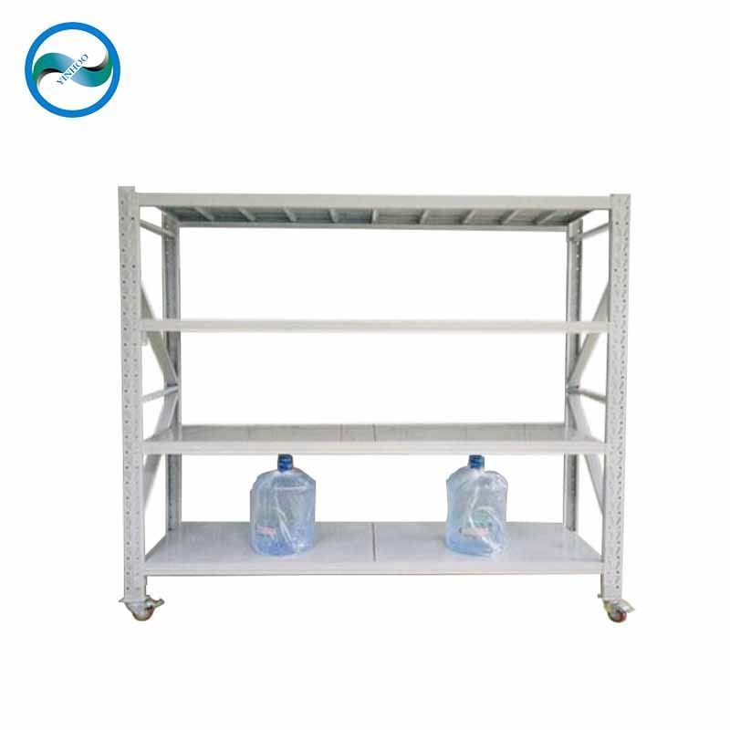 Warehouse Storage Light Duty Racking System Metal Shelf Racking With Wheels