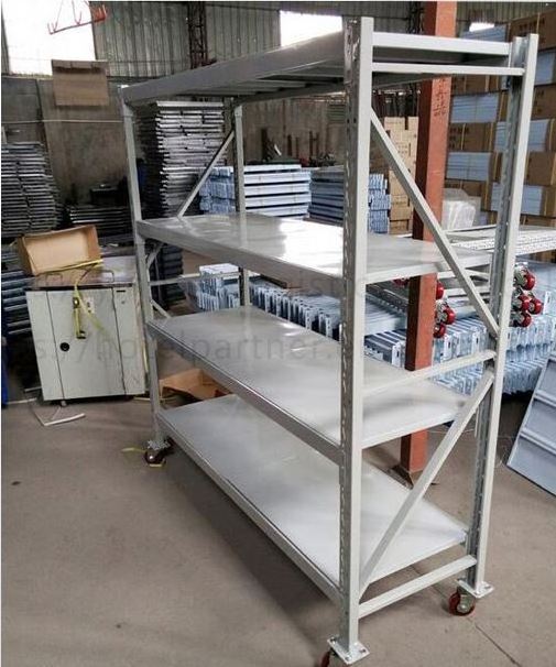 Warehouse Storage Light Duty Racking System Metal Shelf Racking With Wheels