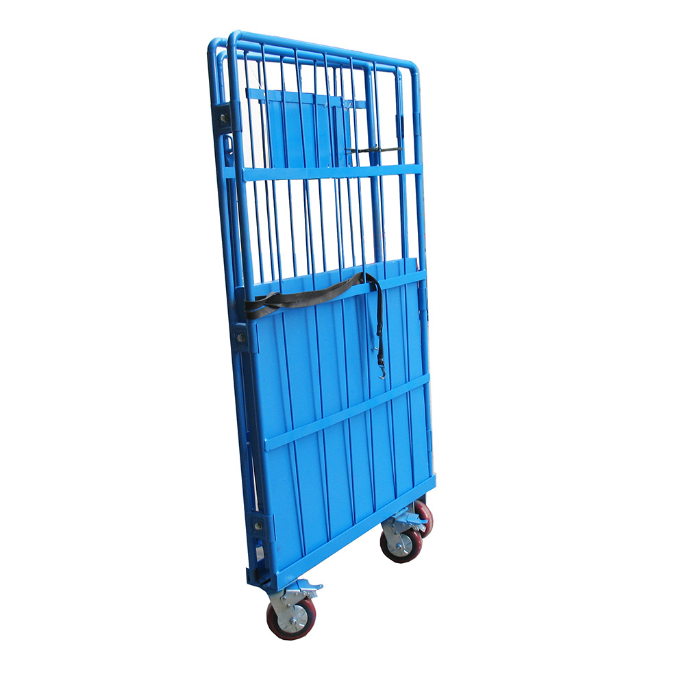 High Quality Cargo Storage Foldable Cheap OEM Heavy Duty Industrial container 4-wheel metal logistics roll cage Pallet trolley