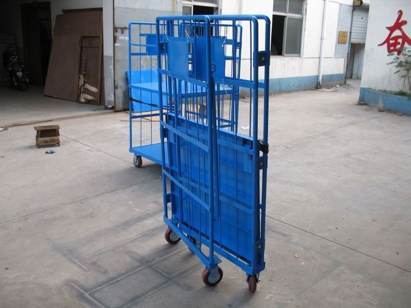 warehouse logistics collapsible trolley for warehouse,Warehouse Nestable Rolling Cage Trolley