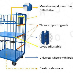 warehouse logistics collapsible trolley for warehouse,Warehouse Nestable Rolling Cage Trolley