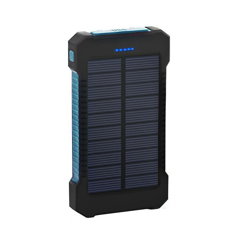 Portable PowerBank Battery with LED Flashlight Waterproof Dustproof Shockproof Compatible Solar Charger Panel Power Bank