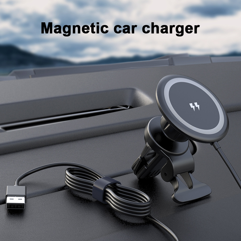 Car Wireless Magnet Charger Air Vent Mount Holder Mobile Phone Holder 15w fast charging Qi Wireless Charger