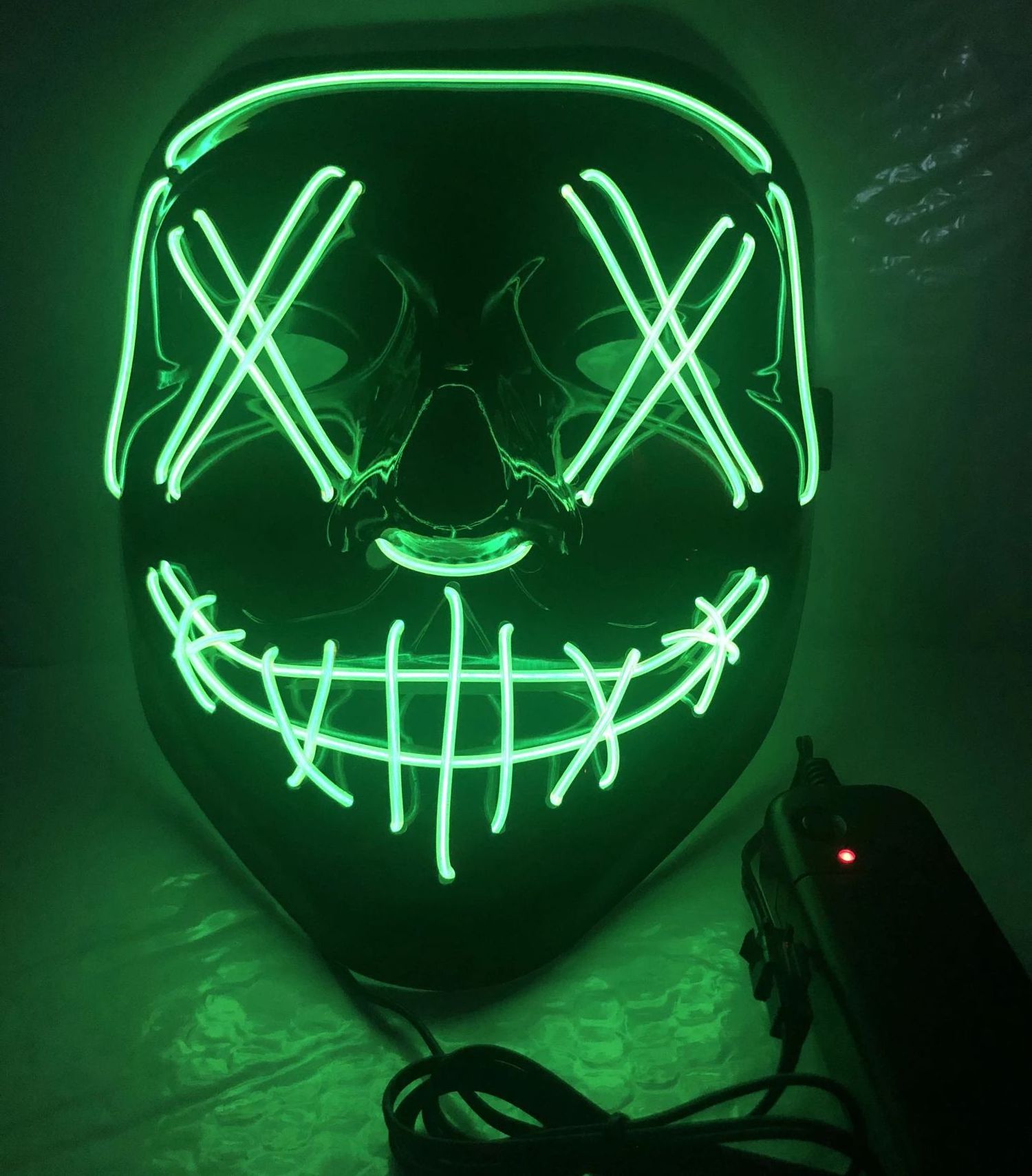 Halloween LED Mask Purge Neon Masks Election Mascara Costume DJ Party Light Up EL Masks Glow Dark Punk Fashion Cosplay