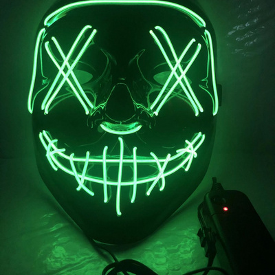 Halloween LED Mask Purge Neon Masks Election Mascara Costume DJ Party Light Up EL Masks Glow Dark Punk Fashion Cosplay