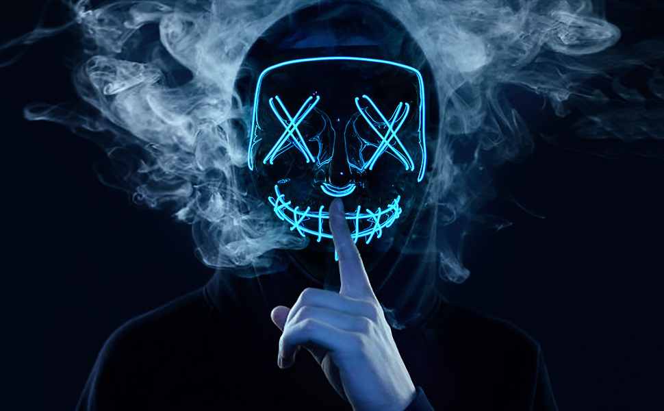 Halloween LED Mask Purge Neon Masks Election Mascara Costume DJ Party Light Up EL Masks Glow Dark Punk Fashion Cosplay